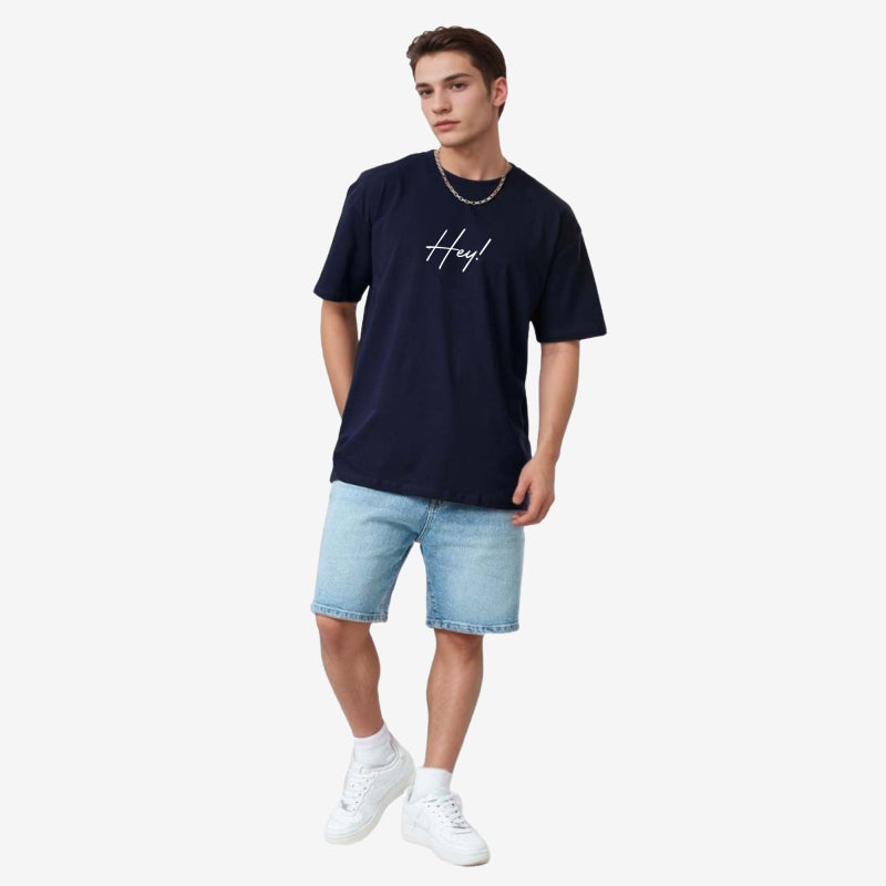 TESON by Bodycare Men's 100% Cotton Oversized Baggy Fit Drop Shoulder Half Sleeve Solid Round Neck T-Shirt