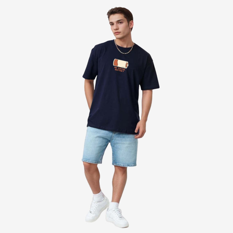 TESON by Bodycare Men's 100% Cotton Oversized Baggy Fit Drop Shoulder Half Sleeve Solid Round Neck T-Shirt