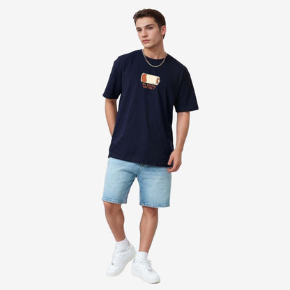 TESON by Bodycare Men's 100% Cotton Oversized Baggy Fit Drop Shoulder Half Sleeve Solid Round Neck T-Shirt