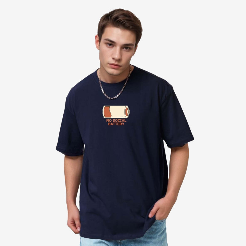 TESON by Bodycare Men's 100% Cotton Oversized Baggy Fit Drop Shoulder Half Sleeve Solid Round Neck T-Shirt