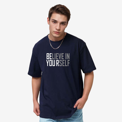 TESON by Bodycare Men's 100% Cotton Oversized Baggy Fit Drop Shoulder Half Sleeve Solid Round Neck T-Shirt