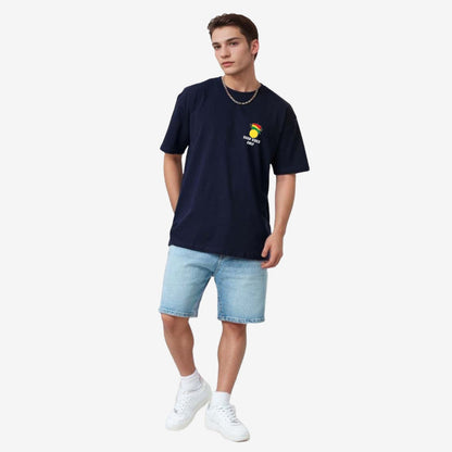 TESON by Bodycare Men's 100% Cotton Oversized Baggy Fit Drop Shoulder Half Sleeve Solid Round Neck T-Shirt