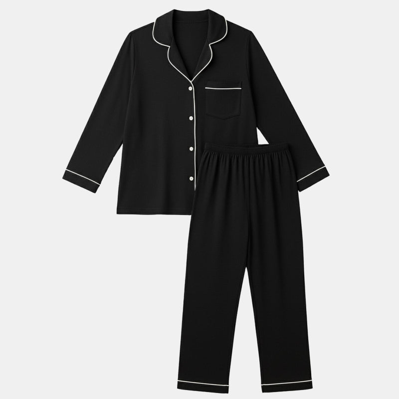 TESON Women Night Suit - Black