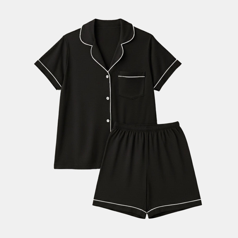 TESON Women Night Suit - Black