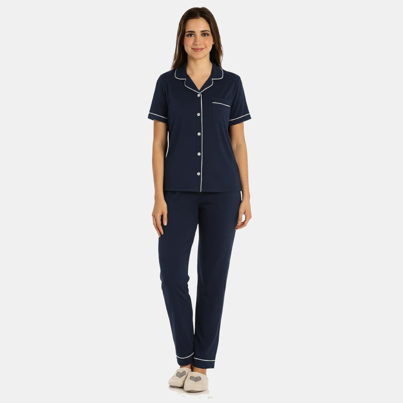 TESON Women Night Suit - Navy