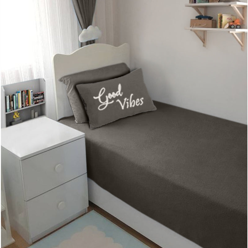 Bodycomfy 100% Cotton Hosiery Single Bed Fitted Bedsheet – Solid