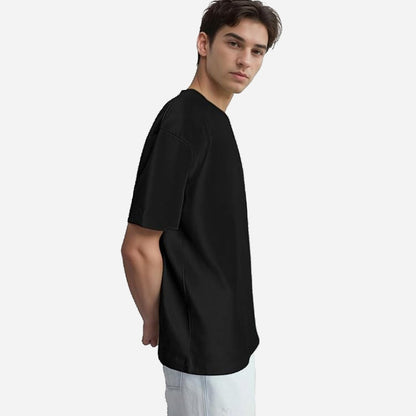 TESON by Bodycare Men's 100% Cotton Oversized Baggy Fit Drop Shoulder Half Sleeve Solid Round Neck T-Shirt