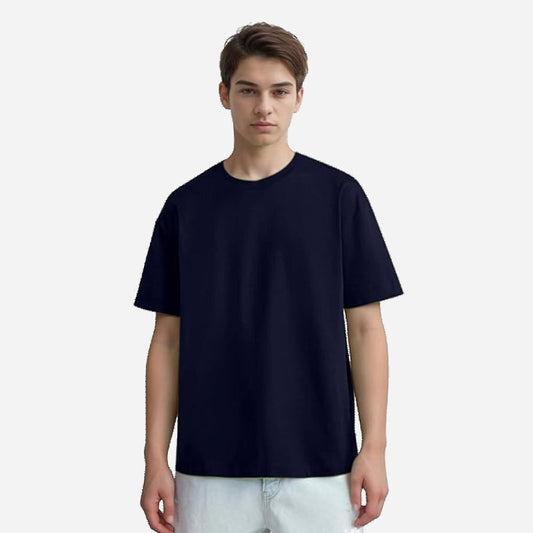 TESON by Bodycare Men's 100% Cotton Oversized Baggy Fit Drop Shoulder Half Sleeve Solid Round Neck T-Shirt