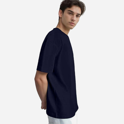 TESON by Bodycare Men's 100% Cotton Oversized Baggy Fit Drop Shoulder Half Sleeve Solid Round Neck T-Shirt